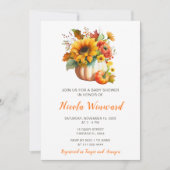 Pompoenbloem boeket Baby shower Kaart (Voorkant)