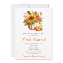 Pompoenbloem boeket Baby shower