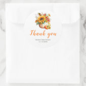 Pompoenbloem boeket Baby shower Ronde Sticker (Tas)