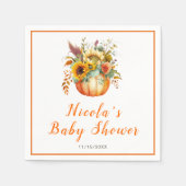 Pompoenbloem boeket Baby shower Servet (Voorkant)