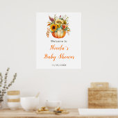 Pompoenbloem Boeket Baby shower Welkomstbord Poster (Keuken)