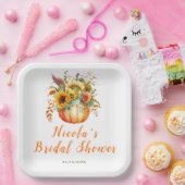 Pompoenbloem boeket Vrijgezellenfeest Papieren Bordje (Feest)