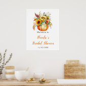 Pompoenbloem Boeket Vrijgezellenfeest Welkom Poster (Keuken)