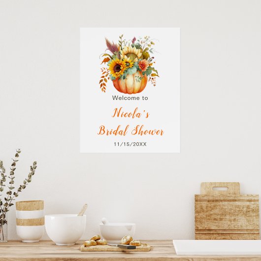 Pompoenbloem Boeket Vrijgezellenfeest Welkom Poster (Keuken)