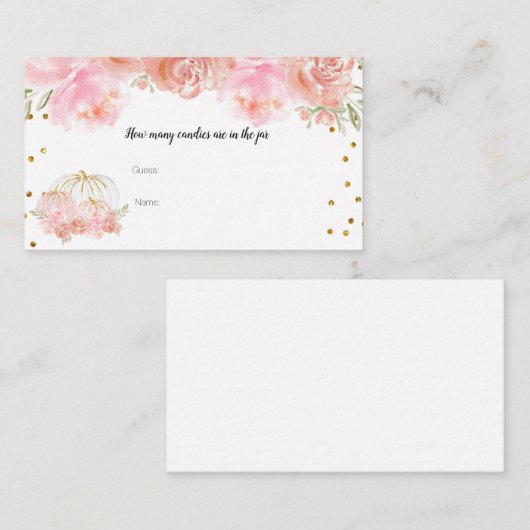 Pompoenbloem Hoeveel Snoepjes in de pot Kaart (Voorkant / Achterkant)