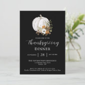Pompoenbloem Thanksgiving Diner Kaart (Staand voorkant)