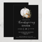 Pompoenbloem Thanksgiving Diner Kaart (Voorkant / Achterkant)