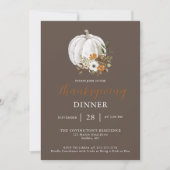 Pompoenbloem Thanksgiving Diner Kaart (Voorkant)