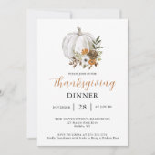 Pompoenbloem Thanksgiving Diner Kaart (Voorkant)