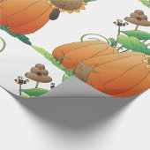 Pompoenbloemen en bijen cadeaupapier