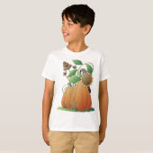 Pompoenbloemen en bijen t-shirt (Voorkant volledig)
