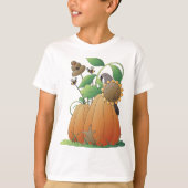 Pompoenbloemen en bijen t-shirt (Voorkant)