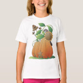 Pompoenbloemen en bijen t-shirt (Voorkant)