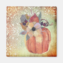 Pompoenbloemen en kant oranje goud paarse