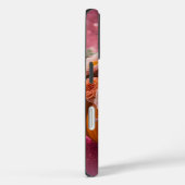 Pompoenbloemen Roze Glitter iPhone 16 Hoesje (Achterkant / Rechts)