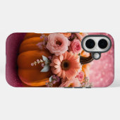Pompoenbloemen Roze Glitter iPhone 16 Hoesje (Achterkant (horizontaal))