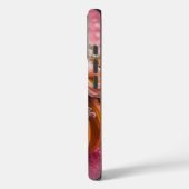 Pompoenbloemen Roze Glitter iPhone 16 Hoesje (Achterkant / Links)