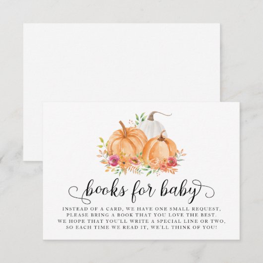 Pompoenboeken voor Baby Boek Aanvraag Kaart (Voorkant / Achterkant)