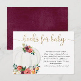 Pompoenboeken voor baby genderneutrale herfst flor informatiekaartje