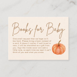 Pompoenboeken voor baby-herfst babyshower informatiekaartje