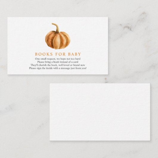 Pompoenboeken voor Baby-invoegkaart Informatiekaartje (Voorkant / Achterkant)