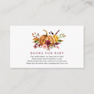 Pompoenboeken voor Baby-invoegkaart Informatiekaartje