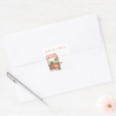 Pompoenboekenplank - eerste bibliotheek van de bab vierkante sticker (Envelop)