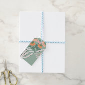 Pompoenboeket met skelet Halloween Cadeaulabel (Met Touw)