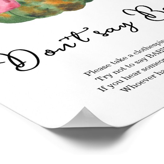 Pompoenboog baby shower Zeg niet baby Poster (Hoek)