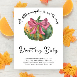Pompoenboog baby shower Zeg niet baby Poster