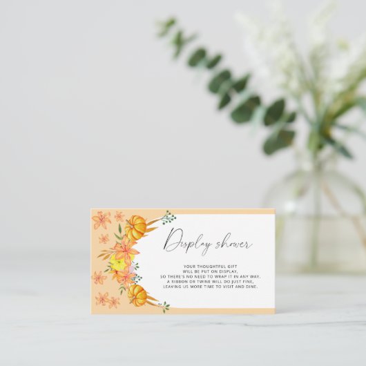 Pompoenboog - Display douche Informatiekaartje (Staand voorkant)