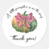 Pompoenboog herfst baby shower - Dank u Ronde Sticker (Voorkant)