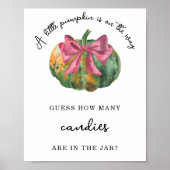 Pompoenboog - Hoeveel snoepjes zitten er in de pot Poster (Voorkant)