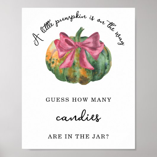 Pompoenboog - Hoeveel snoepjes zitten er in de pot Poster (Voorkant)