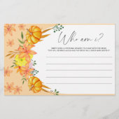 Pompoenboog Wie ben ik vrijgezellenfeest spel Briefpapier (Voorkant)