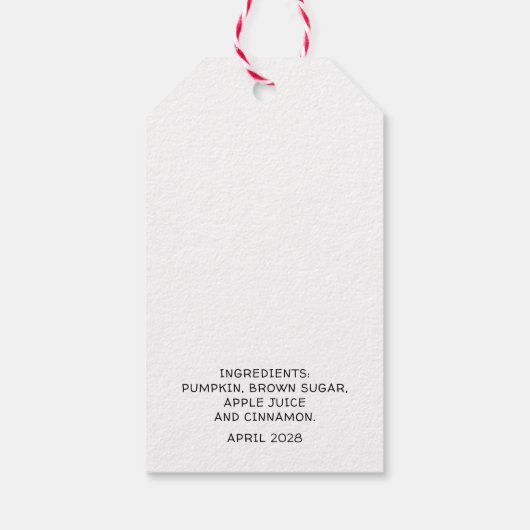 Pompoenboter cadeau label met  pompoen cadeaulabel (Achterkant)