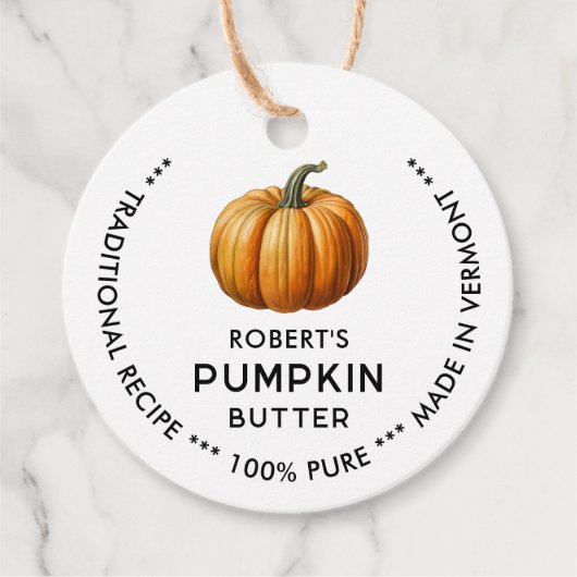 Pompoenboter label met  pompoen (Voorkant)