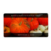 Pompoenboter / Preserve / Puree Food Jar Etiket (Voorkant)