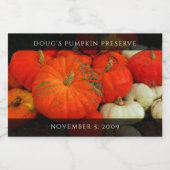 Pompoenboter / Preserve / Puree Food Jar Voedselcontainer Etiket (Enkel label)