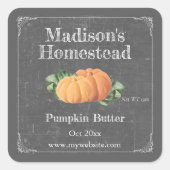 Pompoenboter | vierkante sticker (Voorkant)