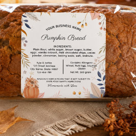 Pompoenbrood Cottage Law Voedsel label sticker