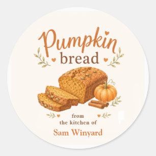 Pompoenbrood Herfst Bakken Uit de Keuken Ronde Sticker