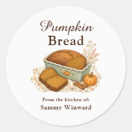 Pompoenbrood Thuisgemaakte Cadeau-etiket Ronde Sticker