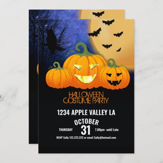 pompoencarbide halloween disco kaart (Voorkant / Achterkant)