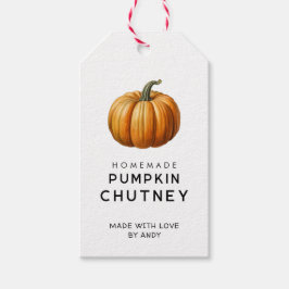 Pompoenchutney cadeaubijsluiter met vintage pompoe cadeaulabel