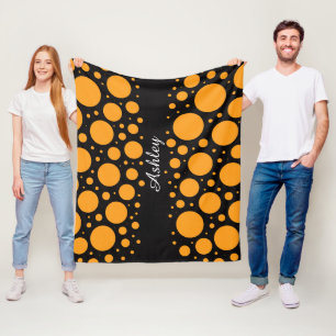 Pompoencirkels fleece deken cadeau met eigen naam