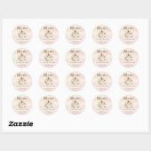 Pompoencrème bloemen herfst bruiloft ronde sticker (Vel)