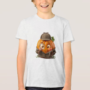 Pompoendetective Aquarel Schattig Mysterie Hallowe Tri-Blend Shirt