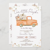 Pompoendouche, Oranje vrachtwagen, Herfst Baby sho Kaart (Voorkant / Achterkant)