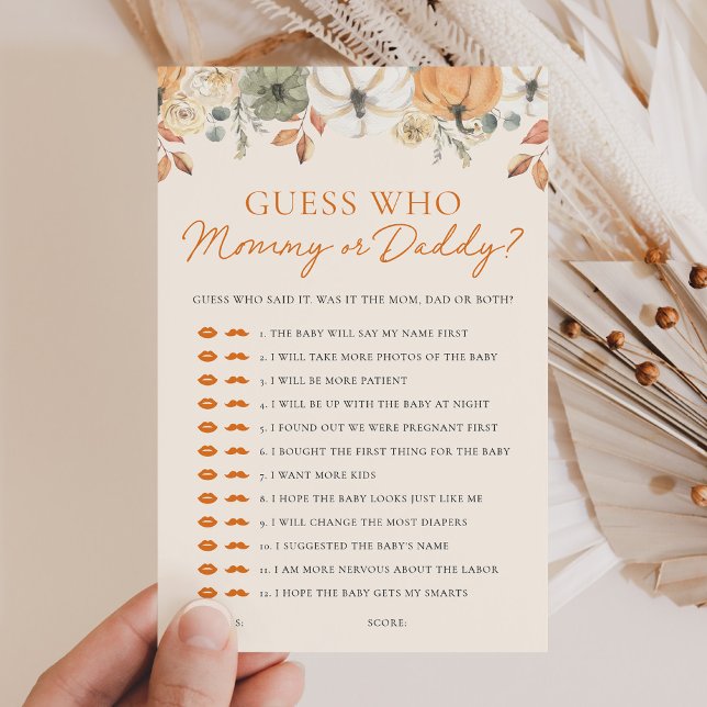 Pompoendouche Raad eens wie mama of papa spel (Creator heeft geüpload)